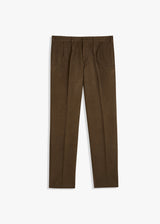 AALGHERO STRAIGHT-LEG PLEATED MOLESKIN TROUSERS