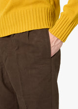 AALGHERO STRAIGHT-LEG PLEATED MOLESKIN TROUSERS