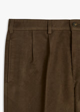 AALGHERO STRAIGHT-LEG PLEATED MOLESKIN TROUSERS