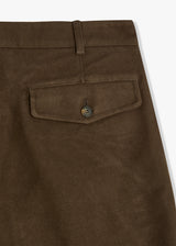 AALGHERO STRAIGHT-LEG PLEATED MOLESKIN TROUSERS