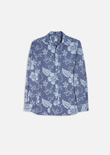 Camicia stampata con colletto alla coreana