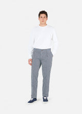 AANTIOCO PANTALONI A RIGHE IN COTONE