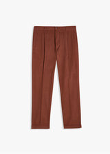 AANTIOCO MOLESKIN TROUSERS WITH DARTS