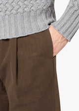 AANTIOCO MOLESKIN TROUSERS WITH DARTS