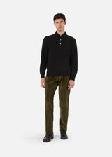 AANTIOCO COTTON VELVET TROUSERS WITH DARTS