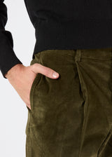 AANTIOCO COTTON VELVET TROUSERS WITH DARTS