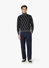 AARCO JACQUARD WOOL TURTLENECK