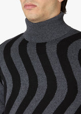 AARCO JACQUARD WOOL TURTLENECK