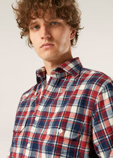 CAMICIA A QUADRI IN FLANELLA ROSSA AANTERO