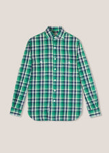 CAMICIA A QUADRI IN FLANELLA VERDE AANTERO