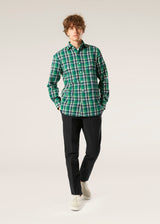 CAMICIA A QUADRI IN FLANELLA VERDE AANTERO