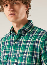CAMICIA A QUADRI IN FLANELLA VERDE AANTERO